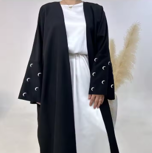 Open - Front Embroidered Abaya