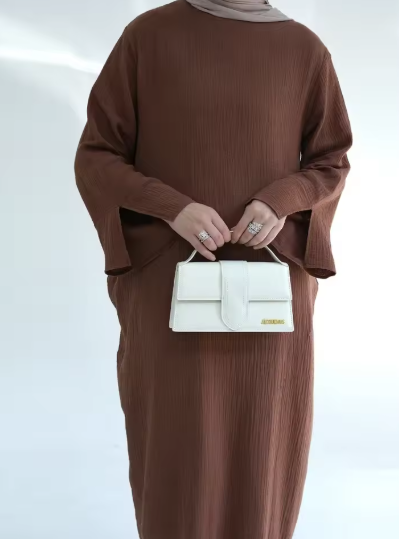 Loose-Fit Eid Kaftan Dress with Split Sleeves